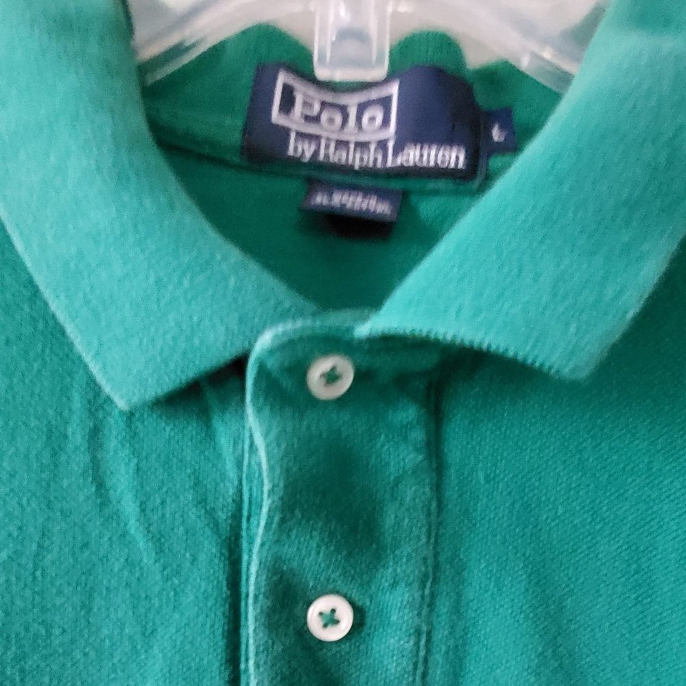 Polo Ralph Lauren Green Polo Navy Logo - Picture 3 of 5